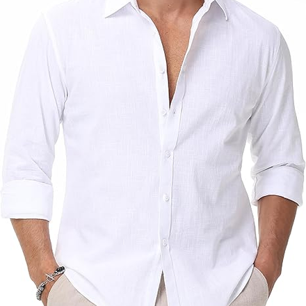 Breeze White Linen Shirt