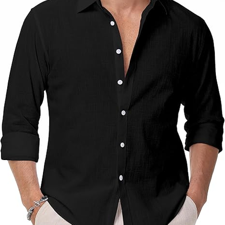 Breeze Black Linen Shirt