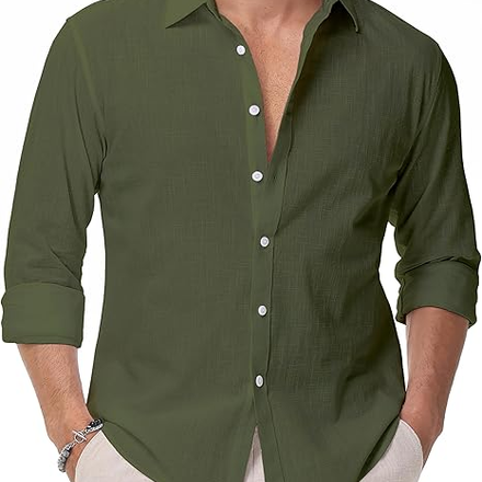 Breeze Olive Linen Shirt