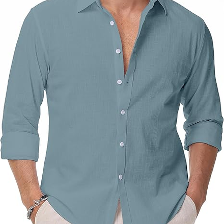 Breeze Sky-Blue Linen Shirt