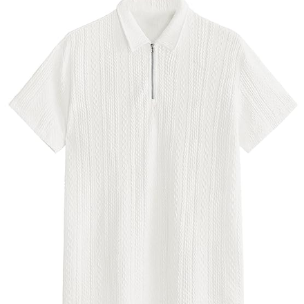  Jacquard White Chain Polo T-Shirt